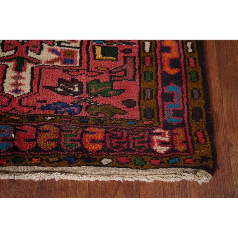 Tribal Gharajeh Persian Runner Rug Handmade Red Wool Carpet - 2'4"x 11'1"