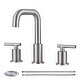 preview thumbnail 1 of 23, WOWOW 8-inch Dual Handle Widespread Bathroom Faucet Brushed Nickel