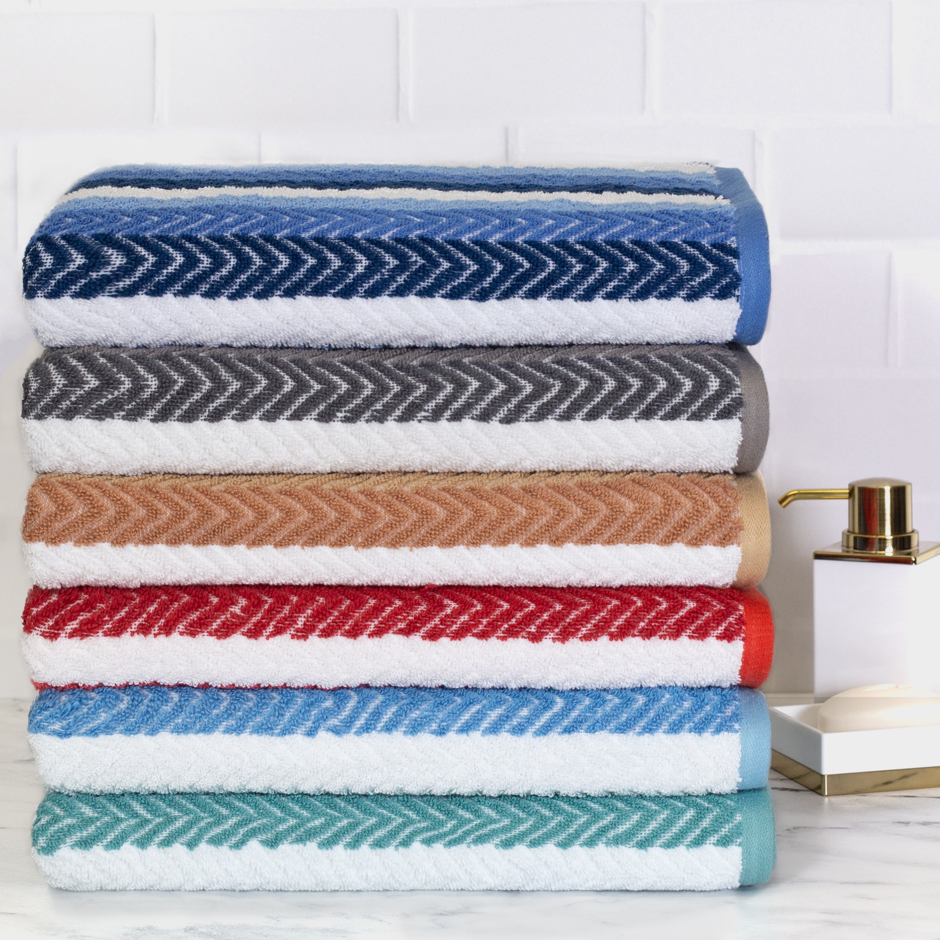  Caro Home Sophie Towel Collection Bath Towel Blue Multi : Home  & Kitchen