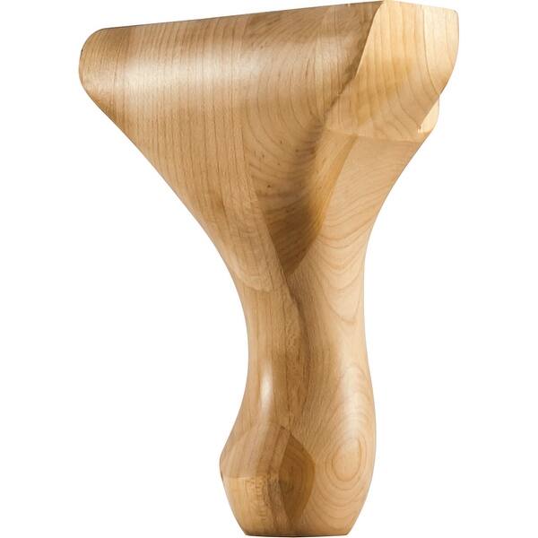slide 1 of 1, Hardware Resources Foot with Queen Anne Styling, 6"H x 4-1/2"W x Natural Oak