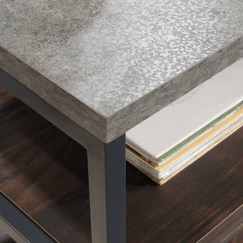 Engineered Wood Industrial Credenza For TVs up to 60", Brown - 55.35"W x 17.72"D x 23.27"H