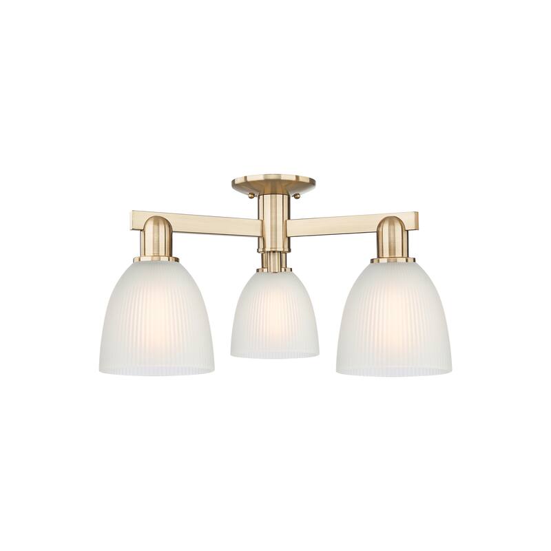 Innovations Lighting Endless Possibilities Arcadia - Castile - 3 Light 24" Semi-Flush Mount - Champagne Bronze/White