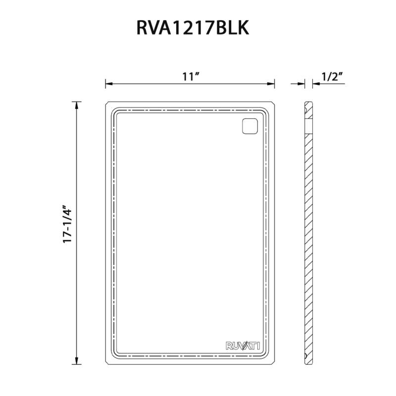 Ruvati 17 x 11 inch Black Resin Thick Cutting Board for Ruvati Workstation Sinks - RVA1217BLK
