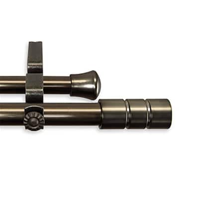 Double Curtain Rod Home Decor Antique Brass Window Treatment Rod Set - 48