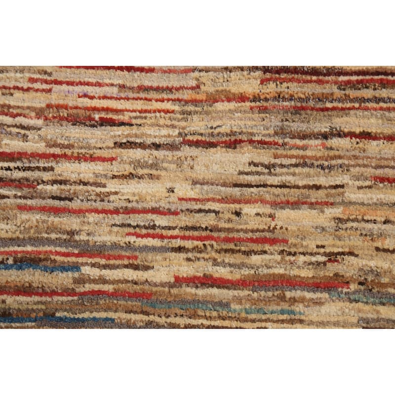 Striped Modern Gabbeh Kashkoli Oriental Area Rug Handmade Wool Carpet - 2'6" x 3'11"