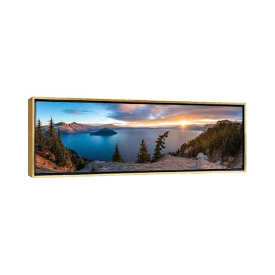 iCanvas "Crater Lake Panorama" by Lucas Moore Framed Canvas Print
