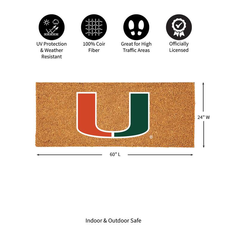 University of Miami Full Color Indoor/Outdoor Coir Mat