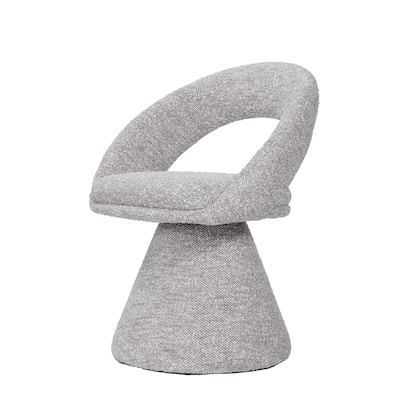 Modrest Wiles Modern Grey Fabric Swivel Dining Chair