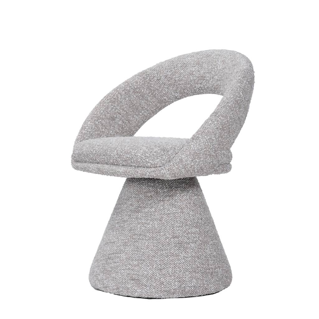 Modrest Wiles Modern Grey Fabric Swivel Dining Chair