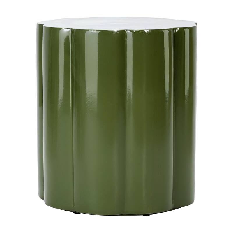 Christopher Knight Home - Calera Modern Outdoor Magnesium Oxide Side Table, Sculptural Cylindrical Design & High Gloss Finish