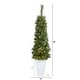 preview thumbnail 2 of 3, 50" Artificial Christmas Tree with 100 LED Lights in White Planter