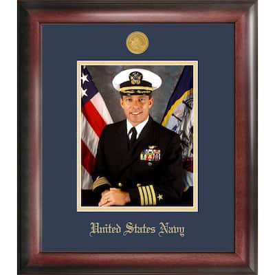 Patriot Frames Navy 8x10 Portrait Frame with Gold Seal