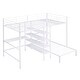 preview thumbnail 7 of 14, Minimalist Design Full Over Twin Metal Bunk Bed with Built-in Ladder,Under-Bed Desk wirh Storage Shelves