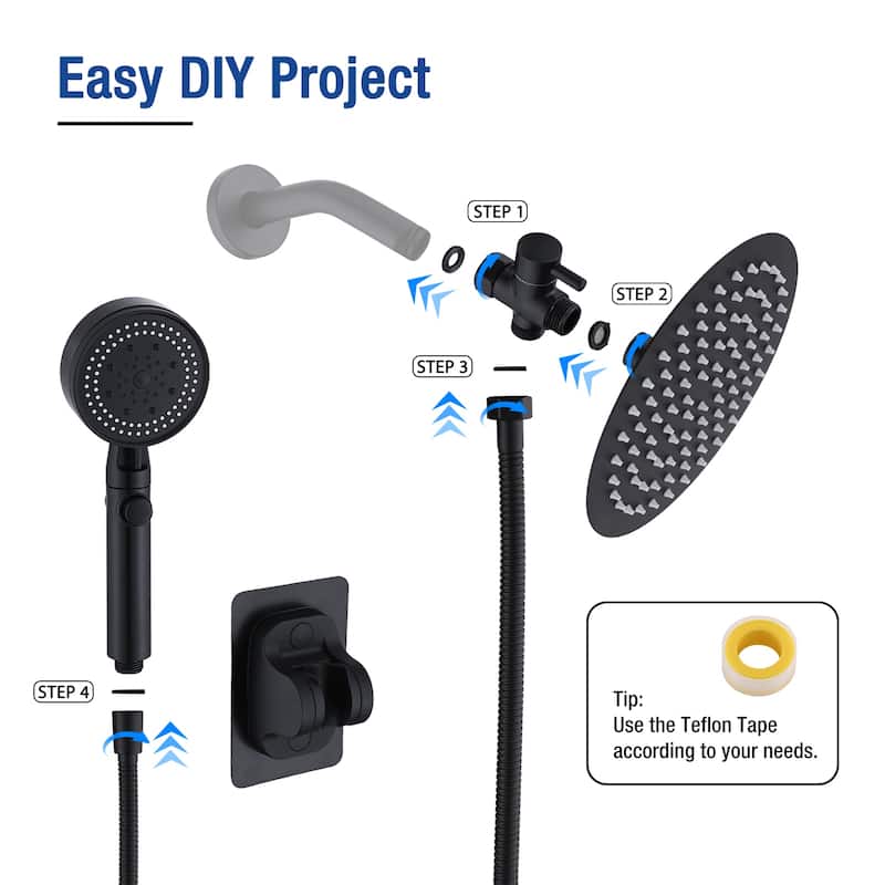 PROOX Dual Shower Head w/ High Pressure Shower Handheld Combo