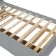 preview thumbnail 22 of 39, Twin Bed with USB, Type-C Ports, LED Lights & Trundle - Bookcase Headboard