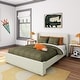 preview thumbnail 1 of 8, Upholstered Bed with Rectangular Headboard (Queen) Cream - Queen