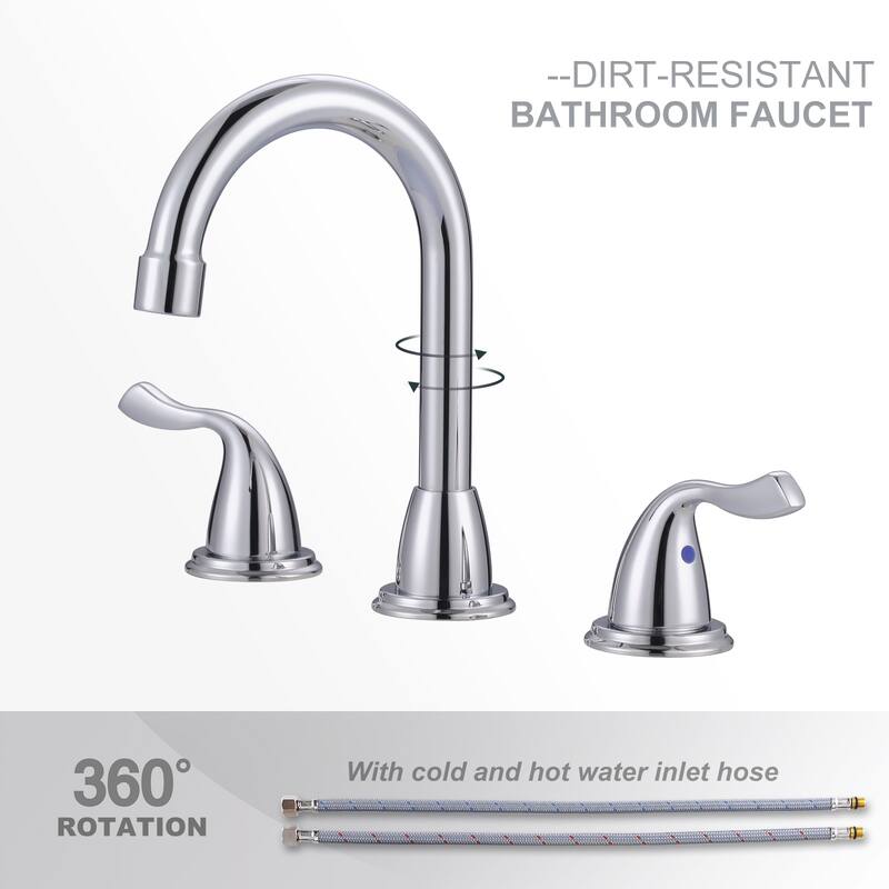 WOWOW 8 Inch Widespread Bathroom Faucet in Morden
