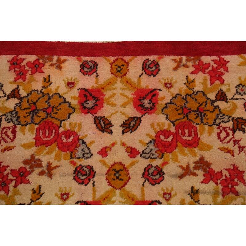 Antique Floral Kerman Persian Area Rug Hand-knotted Wool Carpet - 3'4" x 6'4"