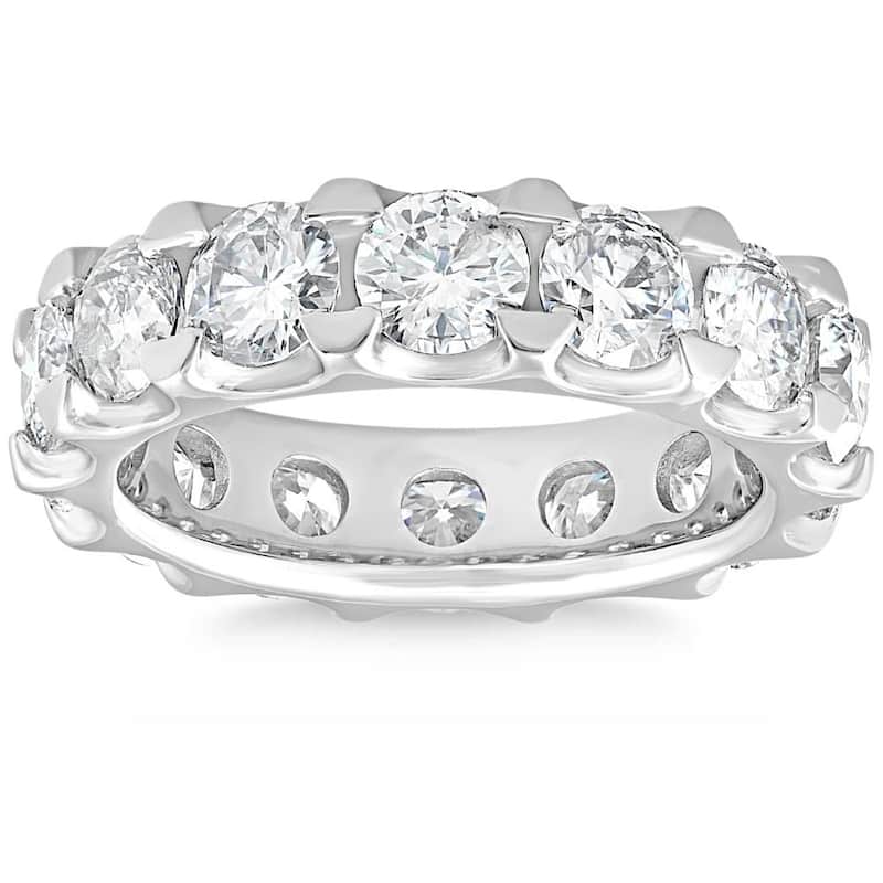 VS 5 Ct Lab Grown Diamond Eternity Ring in 14k White, Yellow, or Rose Gold
