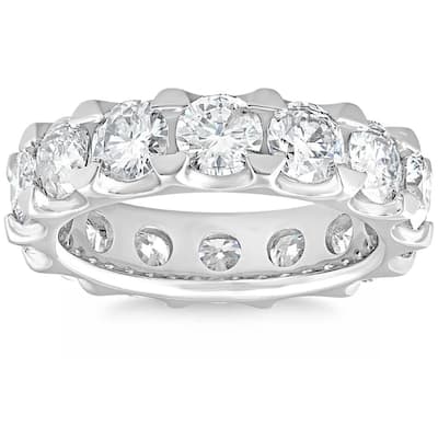 VS 5 Ct Lab Grown Diamond Eternity Ring in 14k White, Yellow, or Rose Gold