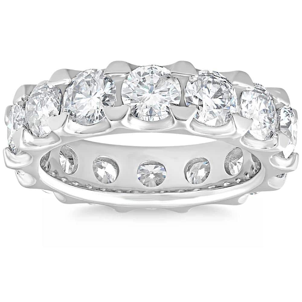 VS 5 Ct Lab Grown Diamond Eternity Ring in 14k White, Yellow, or Rose Gold