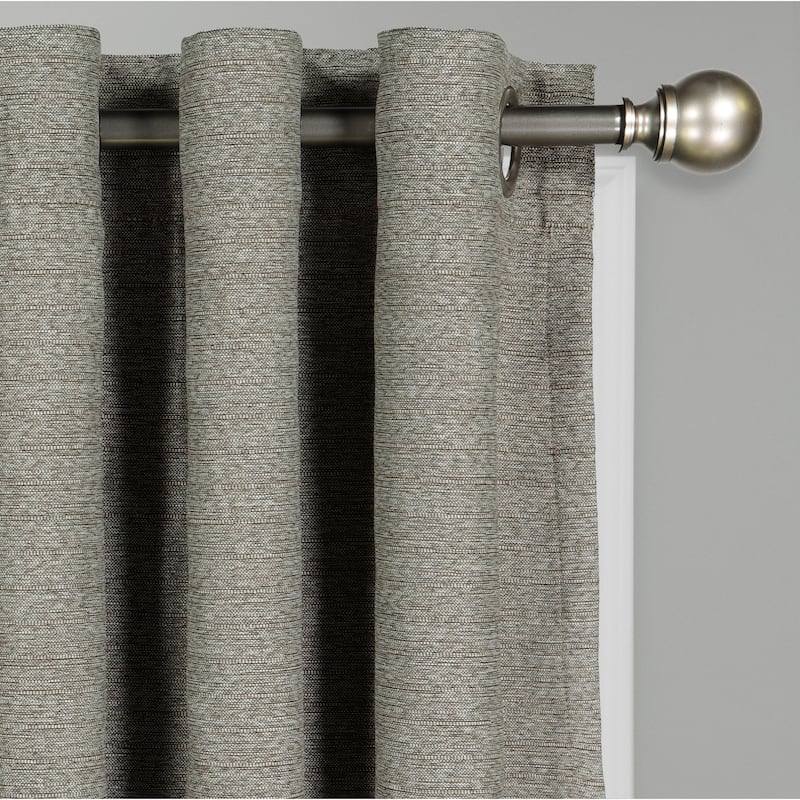 Eclipse Wyckoff Blackout Thermaweave, Grommet Window Curtain Panel Pair, 2 Panels