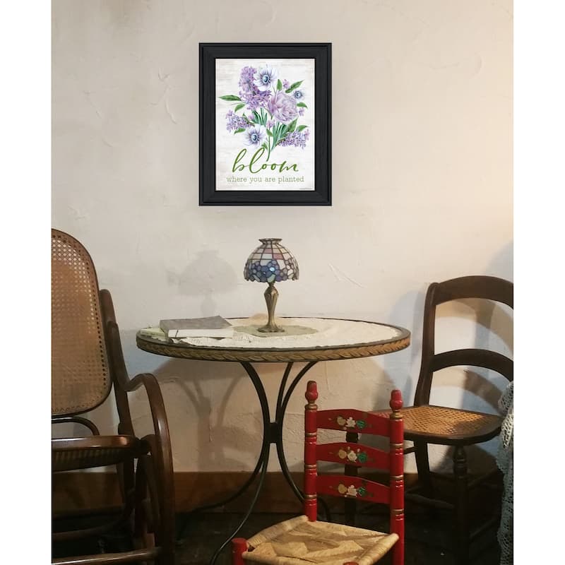 TrendyDecor4U Contemporary "Bloom Where You Are Planted" Framed Print Wall Art