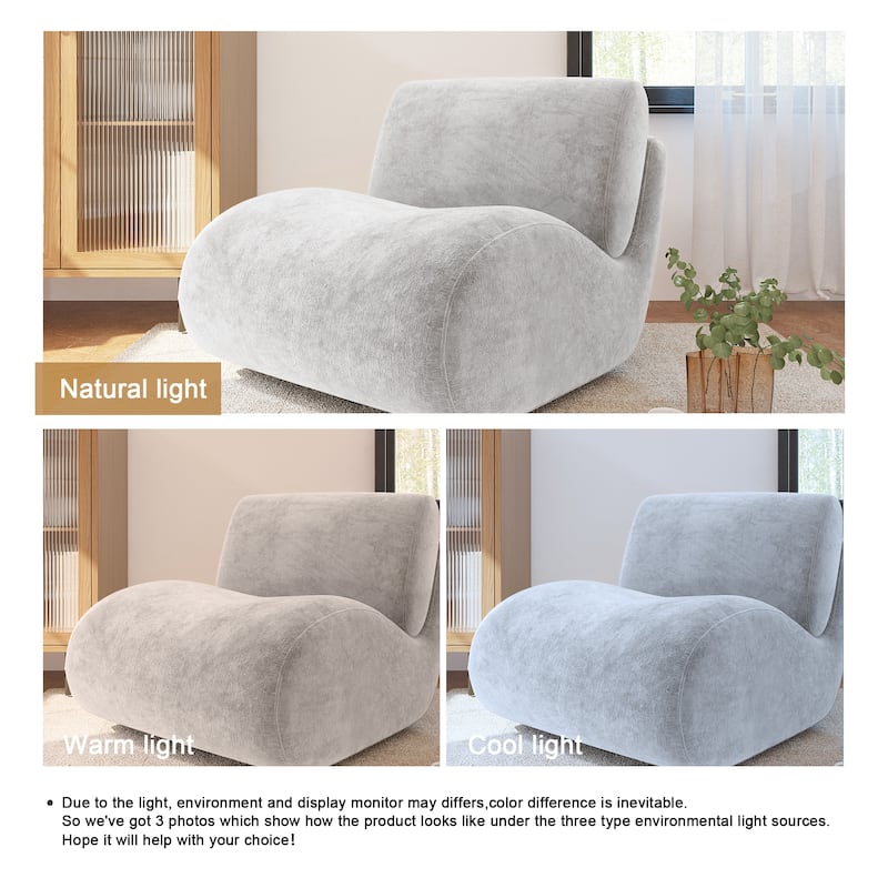 UIXE 33" Swivel Upholstered Aceent Chair Comfy Slipper Chair