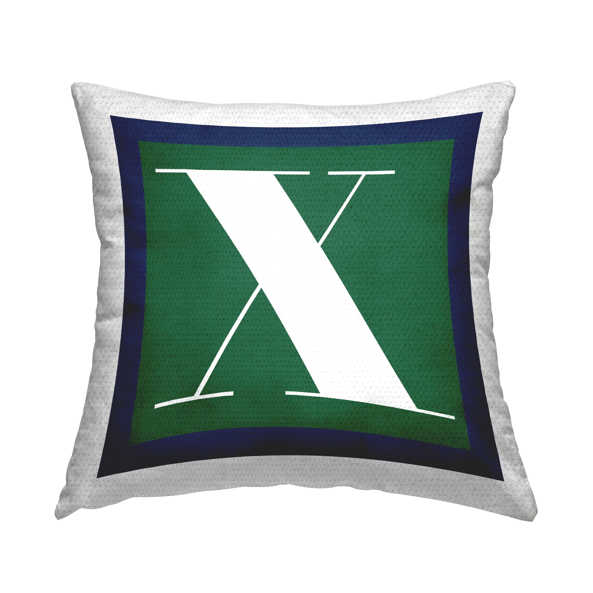 Stupell Green Initial Letter Printed Outdoor Throw Pillow Design by Lil' Rue