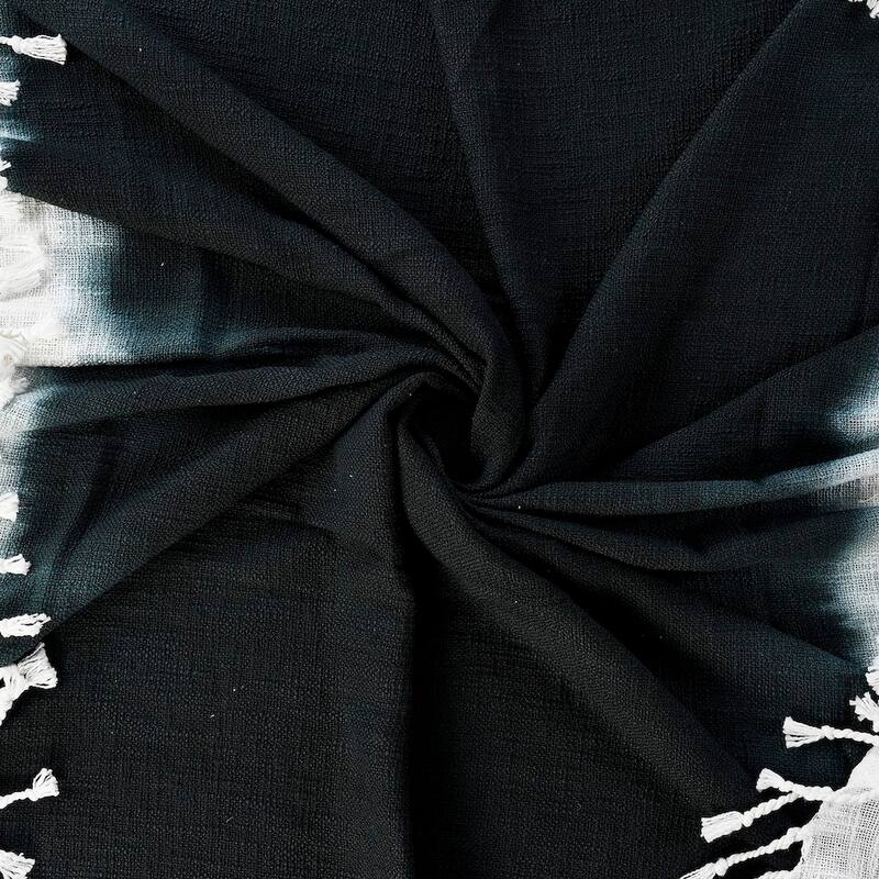 Sevita Orgainc Cotton Ombre Throw Blanket with Fringe