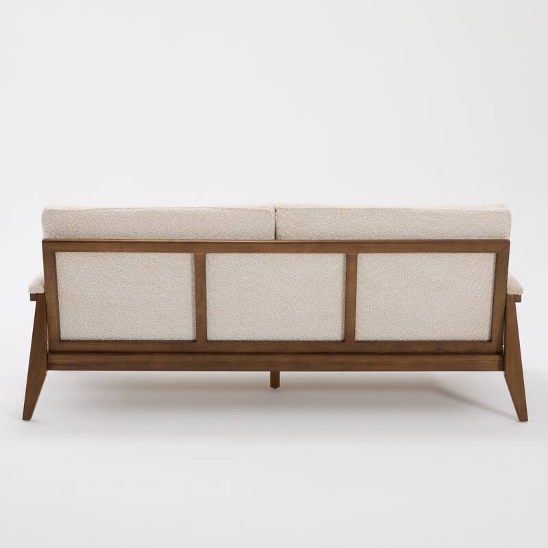 Christopher Knight Home - Mid-Century Modern 3-Seater 74" Upholstered Sofa with Solid Wood Frame