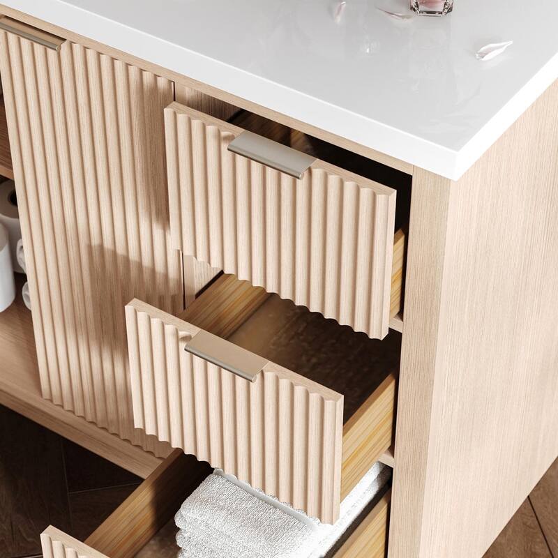 Ariel P55WQOVO Milan 55" Free Standing Single Oval Basin Vanity Set