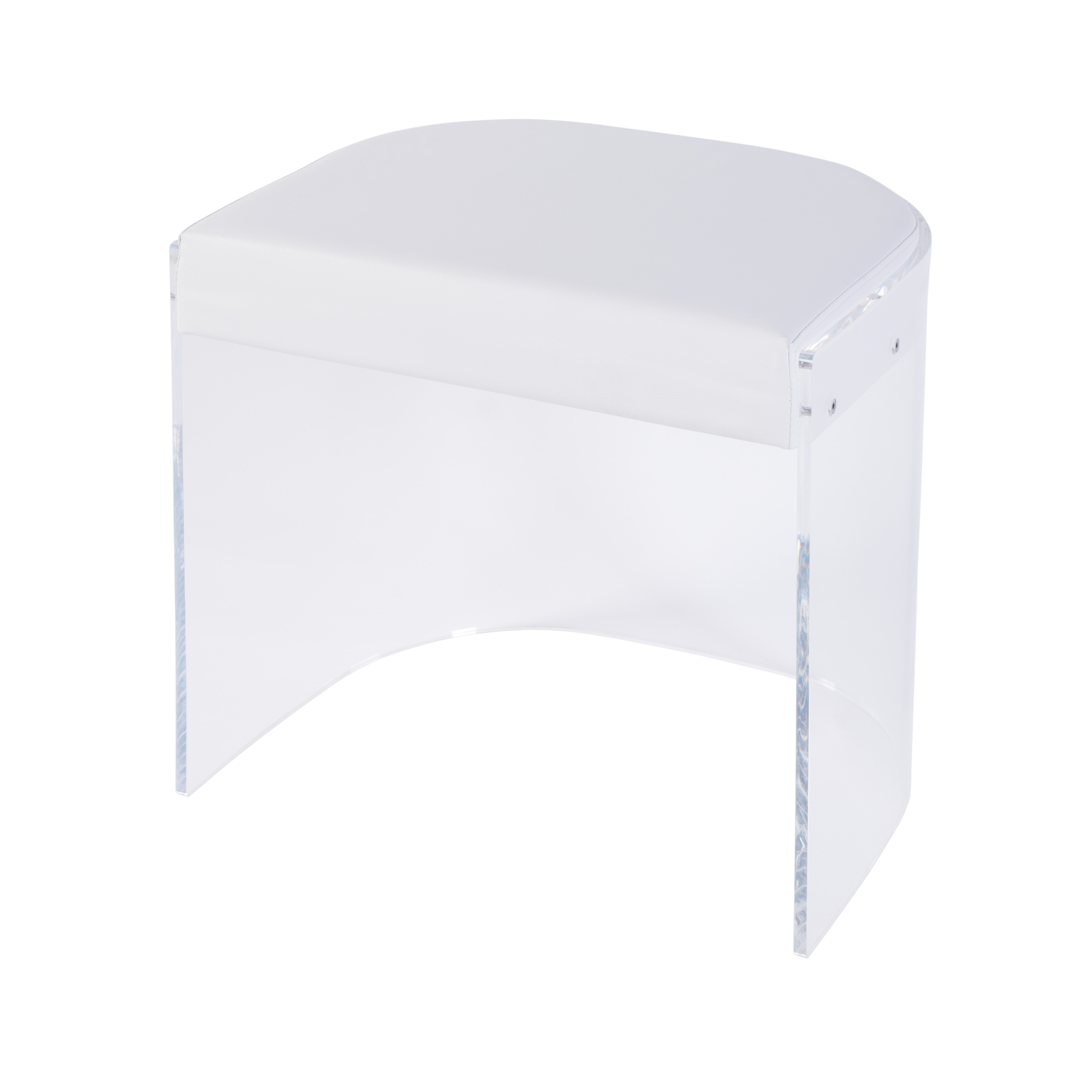 Solara 20 in. Seat Height Acrylic and Upholstered Accent Stool - Clear Acrylic