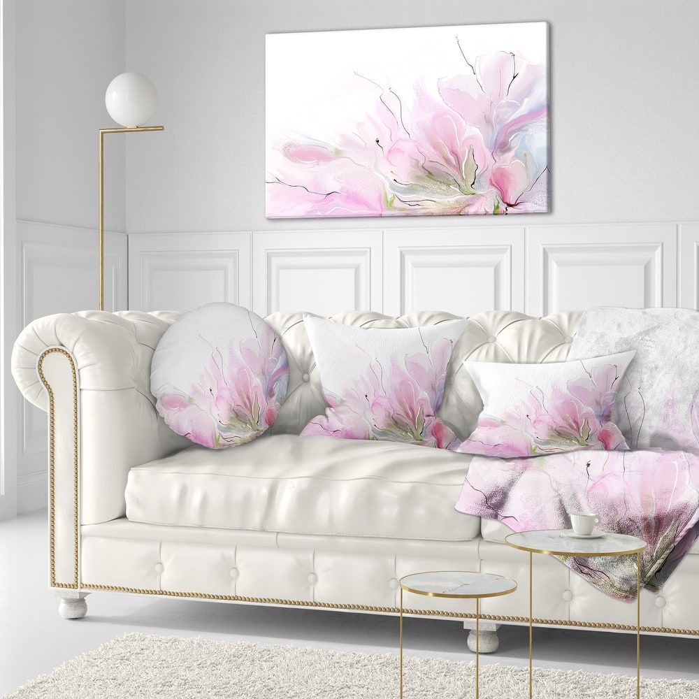 Designart - Lovely Pink Flowers - Floral Contemporary Canvas Art Print