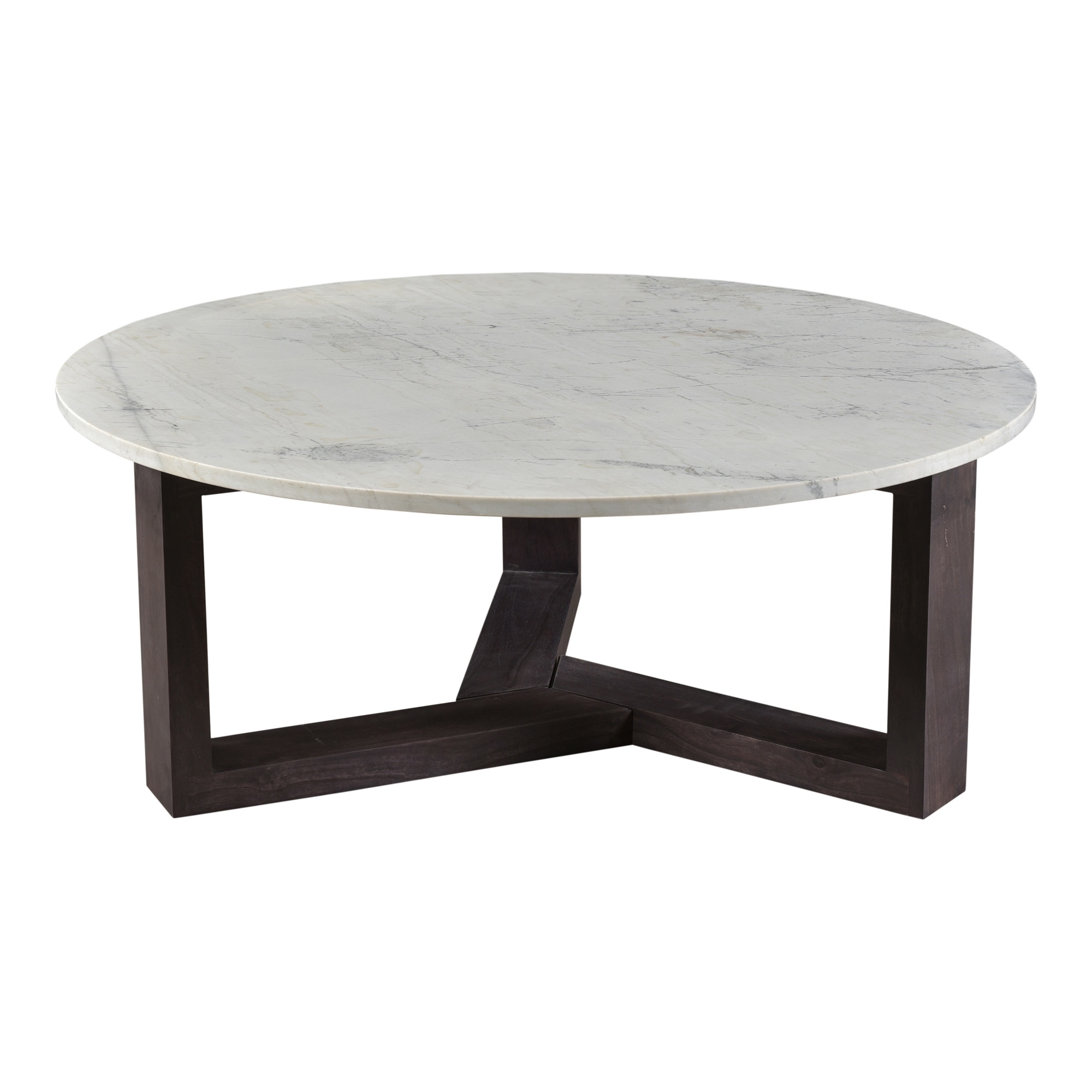 Aurelle Home Jayda Modern Marble And Acacia Wood Round Coffee Table 42 Round 42 Round On Sale Overstock 30269864