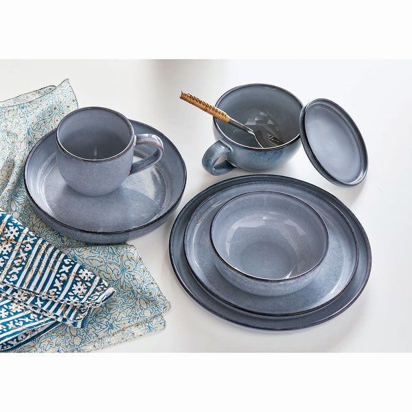 Logan Salad Plate Stoneware Dishwasher Safe Light Blue, 9.5. inch