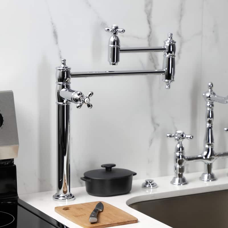 Kingston Brass Restoration Two-Handle 1-Hole Deck Mount Pot Filler Faucet
