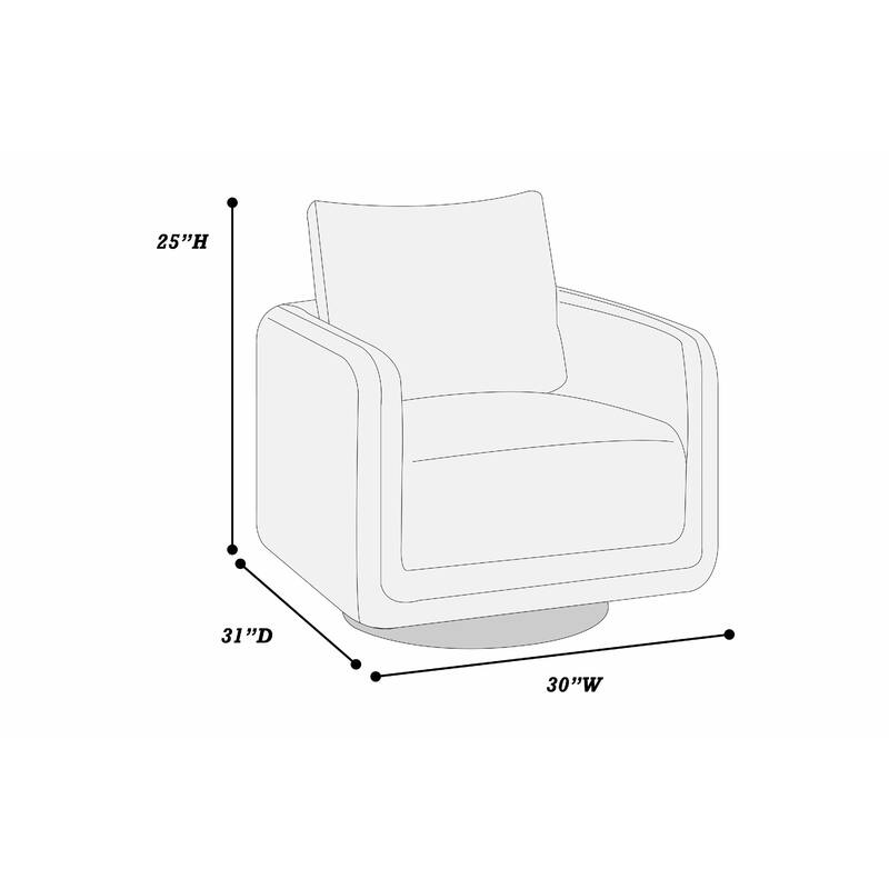 Wade Swivel Armchair, Square Frame, Auburn Red Faux Leather