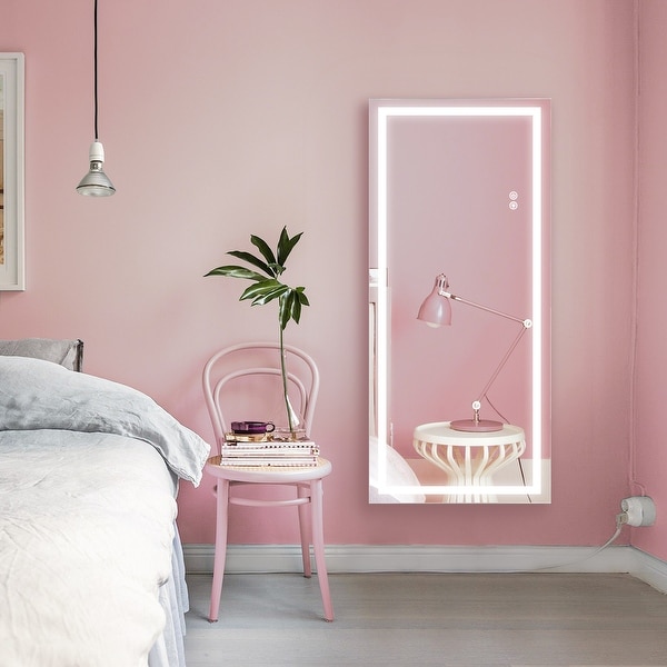 Exbrite Led Lighted Full Length Mirror, 48x22 Inch Wall Mounted Body ...