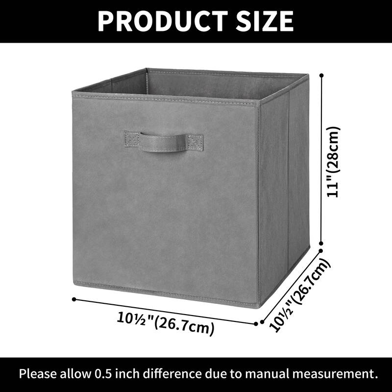 6 Pack Fabric Storage Cube Bins, Collapsible Cube Organizers with Handles