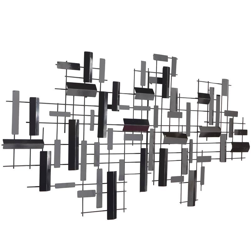 CosmoLiving by Cosmopolitan Metal 3D Stripes Geometric Wall Decor - Gold or Black