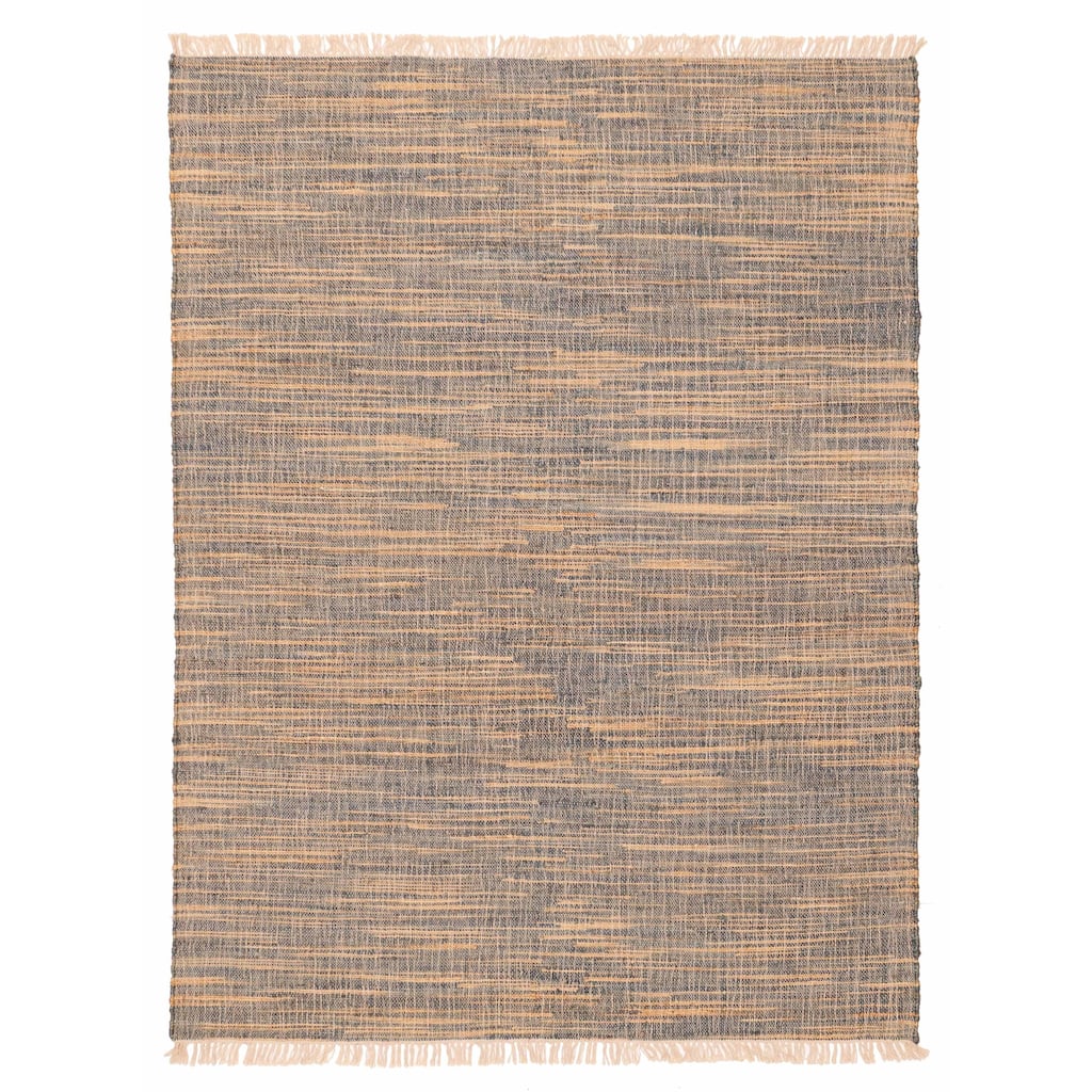 ECARPETGALLERY Flat-Weave Palas Denizli Teal Jute Kilim - 5'6 x 7'2