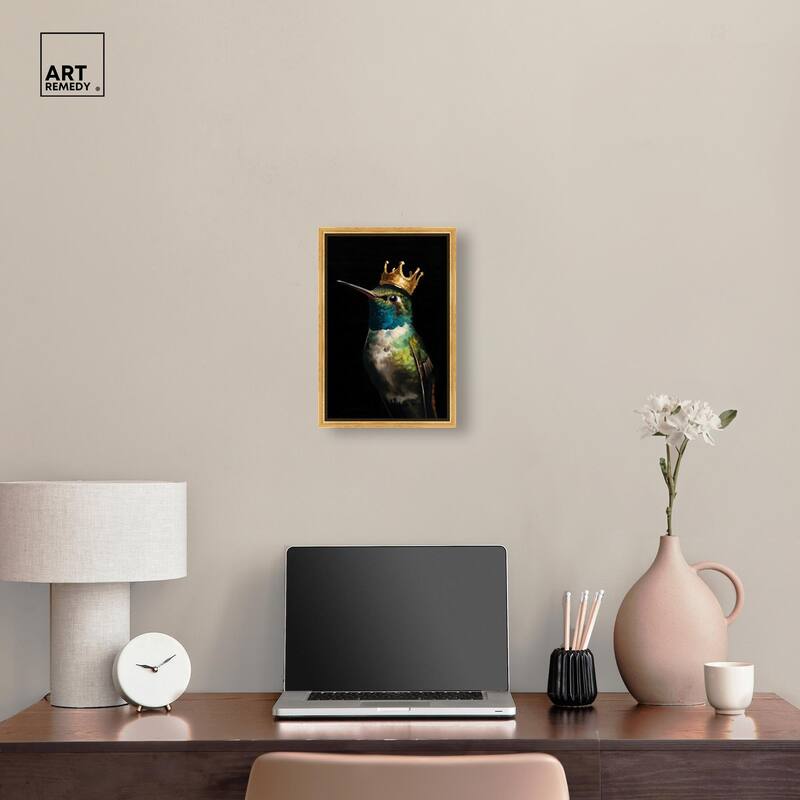 Crowned Azure Bird I Canvas by Art Remedy