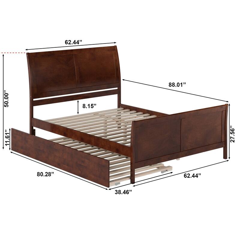 Portland Solid Wood Platform Bed with Matching Footboard and Trundle