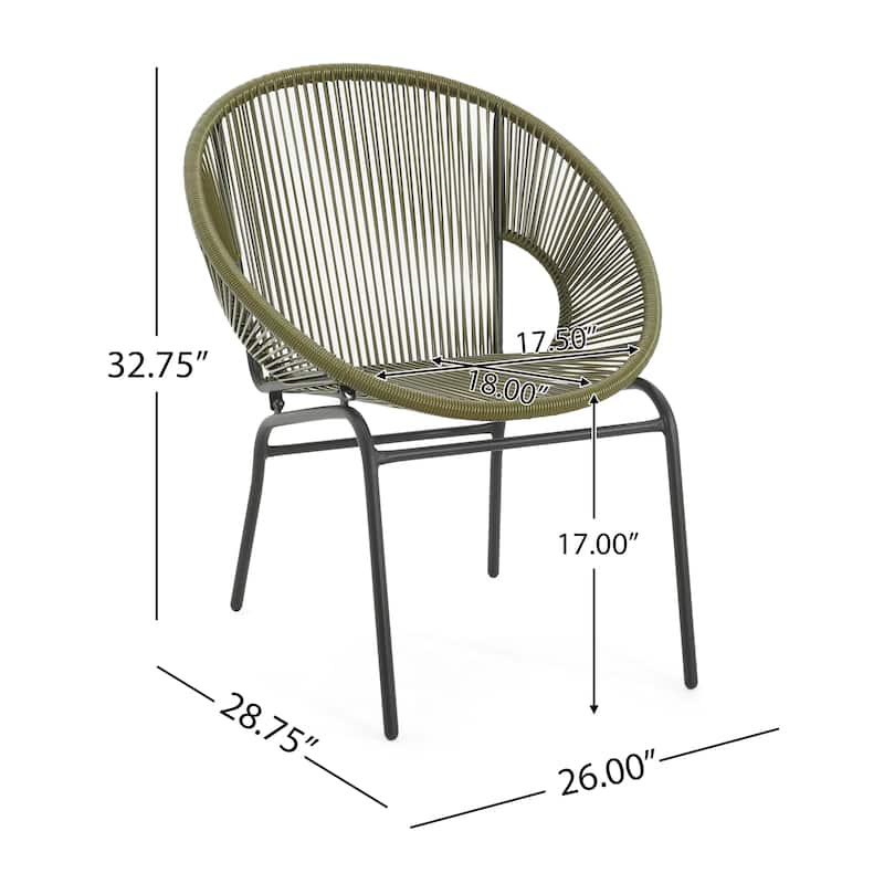 Nusa Outdoor Modern Rattan Club Chair (Set of 2) by Christopher Knight Home