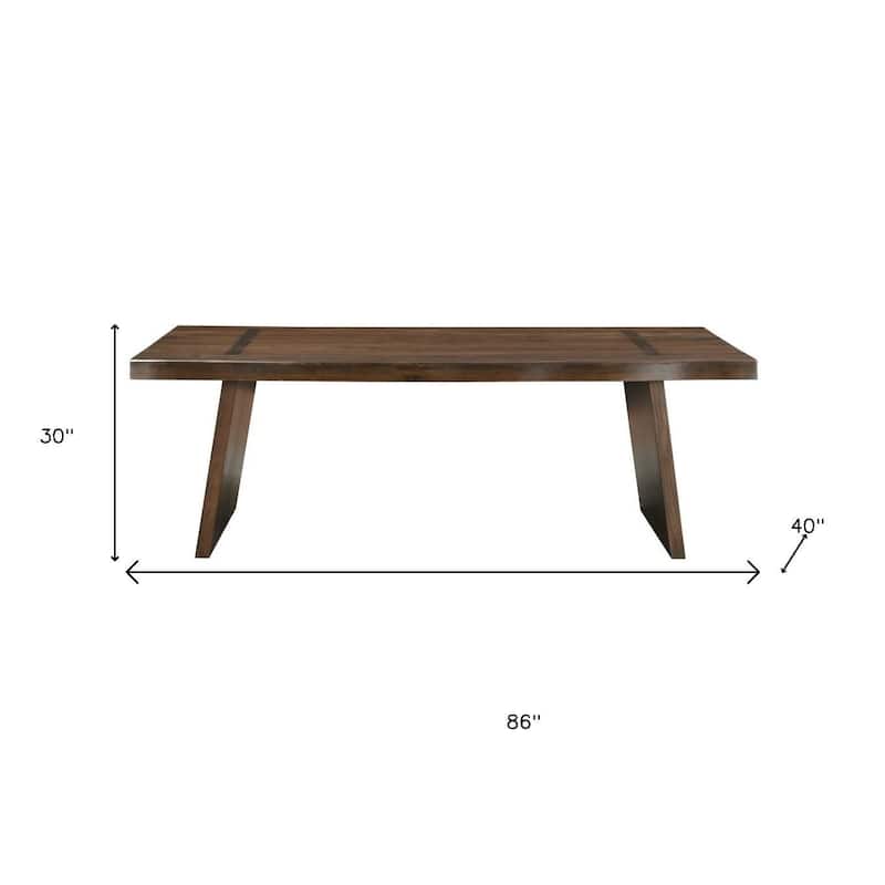 HomeRoots 86" Dark Brown Wood Live Edge Dining Table - 86.00 in. x 30.00 in. x 40.00 in.