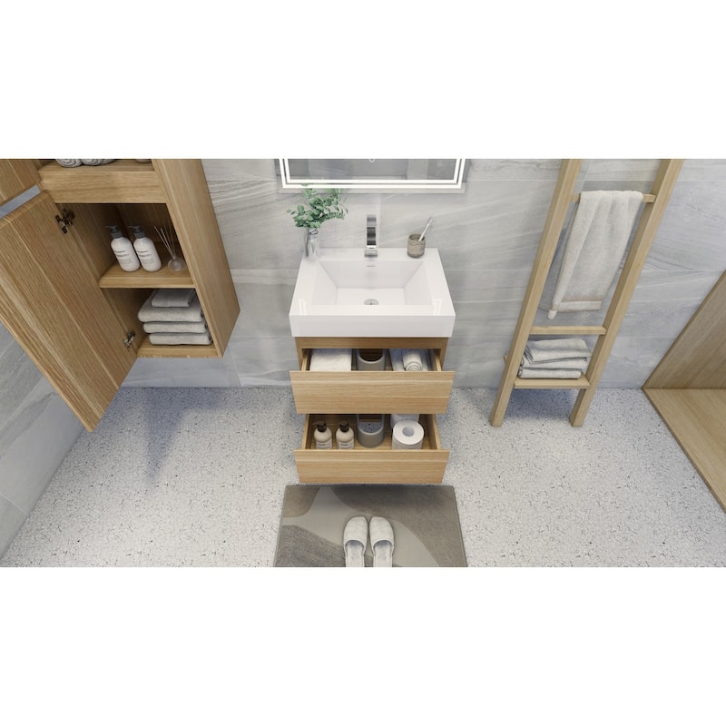 Baillie 24'' Wall-Mounted Vanity with Reinforced Acrylic Sink