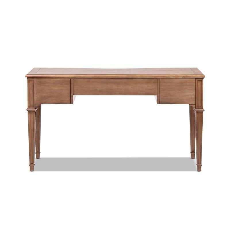 Jennifer Taylor Home Dauphin 55" Solid Wood 3-Drawer Gold Accent Executive Desk