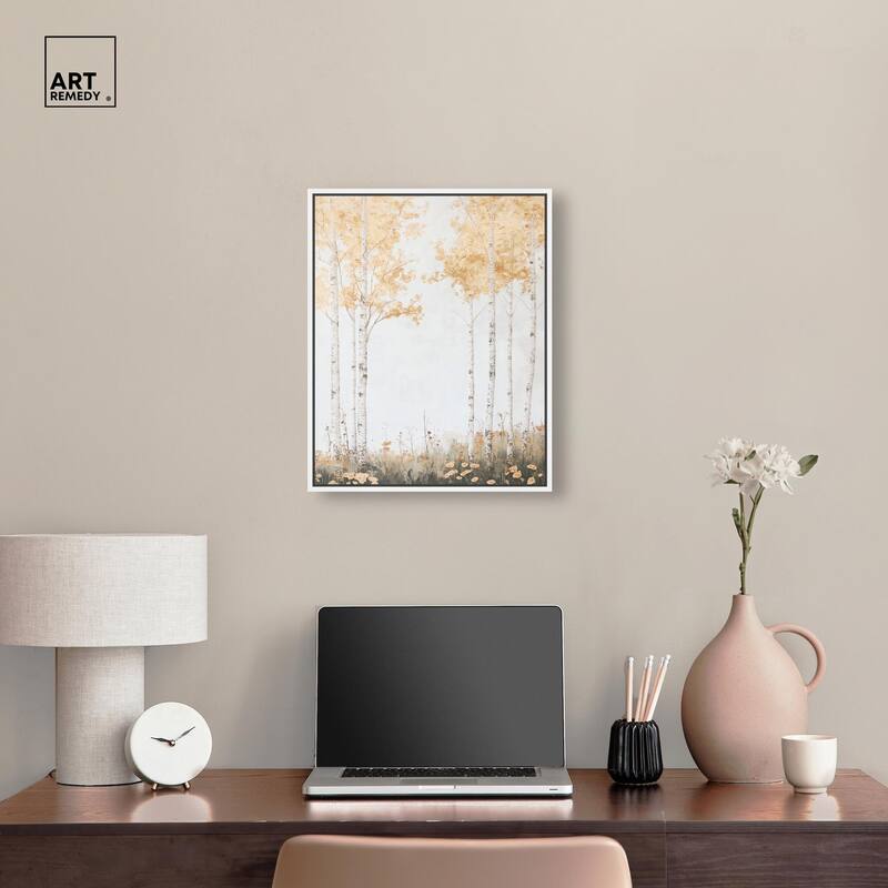 Pale Birch Reverie Canvas by Art Remedy