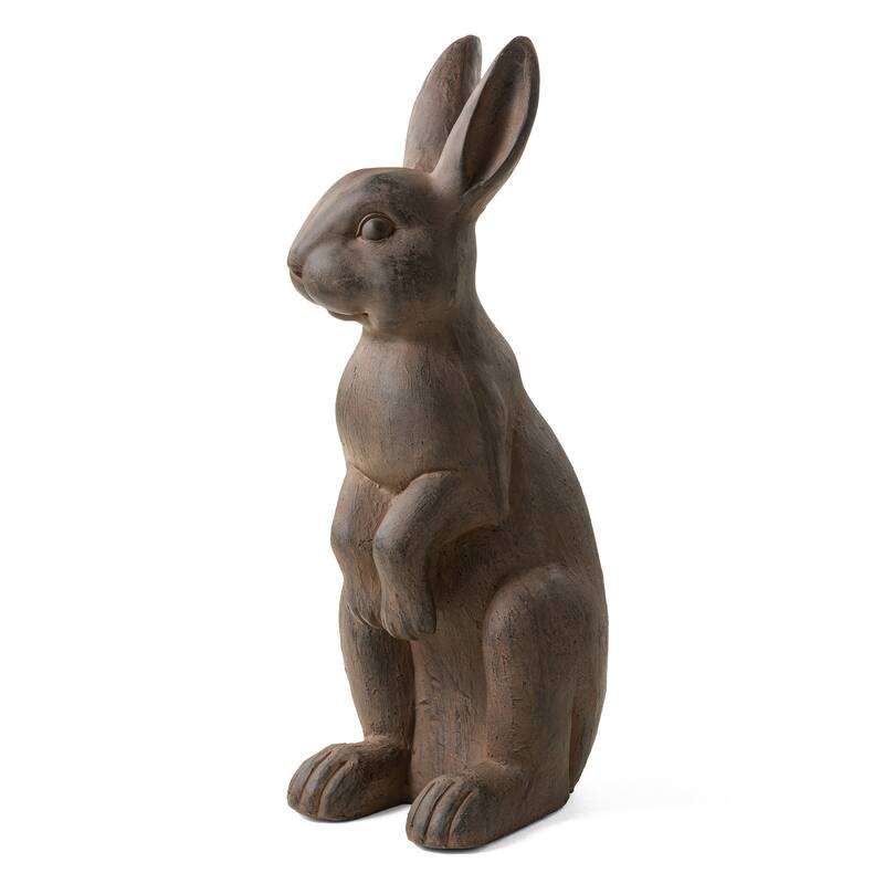 Glitzhome MgO Standing Rabbit Bunny Garden Yard Statue Indoor Figurines